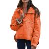 Canbebig Clearance Women's Cropped Puffer Jacket Full Zip Lightweight Black Short Winter Coat