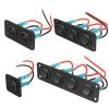 12V 1-4 Gang Universal Toggle Switch Panel USB Car Boat Marine RV Truck Blue LED Styling Accessories Marine Rocker Switch (Color : 4 Buttons) view 2