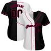 Custom Name Team Number Personalized White-Black Pink Authentic Split Fashion Active Baseball Jersey for Men Women Youth, Personalized Team Name Number Women Button Down Baseball Team Shirts view 1