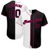 Custom Name Team Number Personalized White-Black Pink Authentic Split Fashion Active Baseball Jersey for Men Women Youth, Personalized Team Name Number Women Button Down Baseball Team Shirts view 2