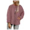 Canbebig Clearance Women's Lightweight Long-Sleeve Water-Resistant Puffer Jacket (Available in Plus Size) A-Pink