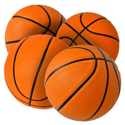 SereneLife 7" Mini Basketballs - 4 Pack Premium Rubber Basketball Balls with 2-Ply Butyl Bladder for Longer Air Retention, Perfect for Hoops Arcade Games and Training