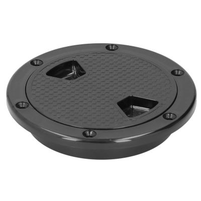 gernie Deck Plate, 5.6in Boat Round Non Slip Inspection Hatch with Detachable Cover, Circular Watertight Boat Hatch Deck Plate, Black Boat Deck Plate for Marine Boat Yacht Truck RV, gerniegiyg7b31z9