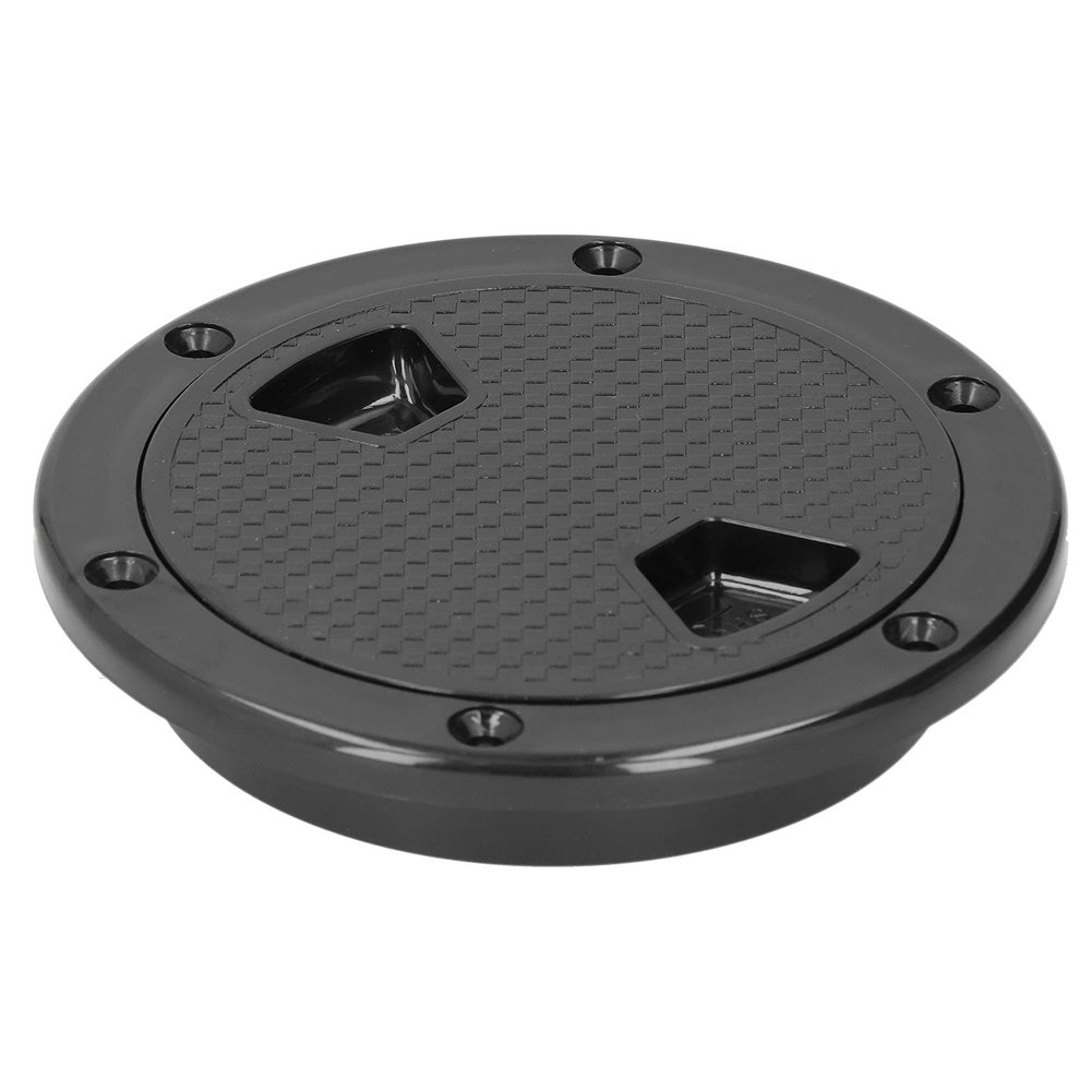 gernie Deck Plate, 5.6in Boat Round Non Slip Inspection Hatch with Detachable Cover, Circular Watertight Boat Hatch Deck Plate, Black Boat Deck Plate for Marine Boat Yacht Truck RV, gerniegiyg7b31z9