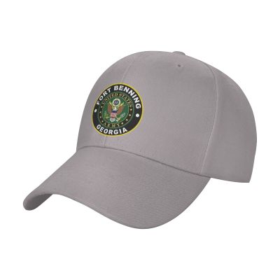 Army Fort Benning Army Base Georgia Baseball Cap Men - Classic Dad Hat Adjustable Plain Hat Gray