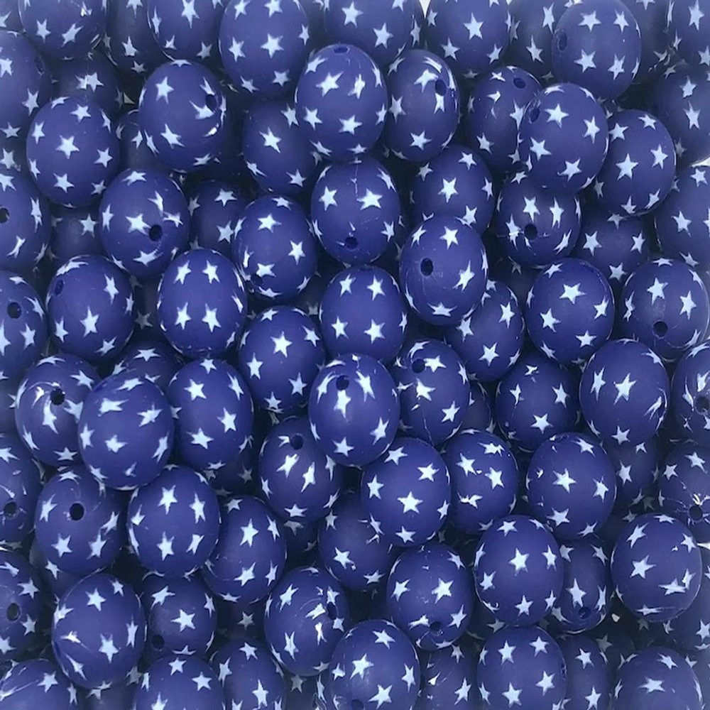 10pcs Star Navy Blue Silicone Beads 15mm, Star Silicone Beads, Navy Blue Silicone Bead, Jewelry Beads, Beads for Keychains