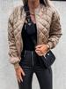 Clearance Women's Cropped Puffer Jacket Lightweight Floral Print Long Sleeve Padded Quilted Puffy Cardigan Coat view 2