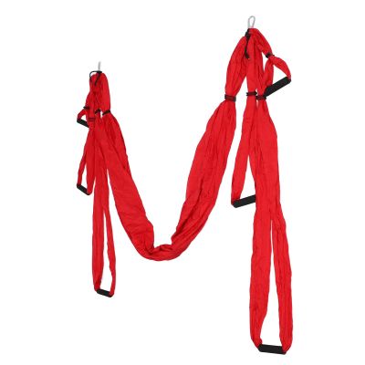 Aerial Yoga Swing Set, Yoga Hammock Hanging Swing, Polyester Cotton Adjustable Improve Flexibility Yoga Hammock Yoga Inversion Tool for Physical Exercise (Red)