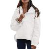 Canbebig Clearance Womens Winter Cropped Puffer Jacket Coat Short Warm Quilted Jacket C-White