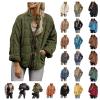 Canbebig Clearance Womens Quilted Puffer Jackets Lightweight Zipper Short Padded Coat with Pockets A-Army Green