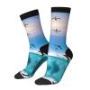 ZISHAK Happy Penguin In The Water Adult Sports Socks-Men'S Cotton Mid-Calf Socks:A Fusion Of Comfort,Style,And Functionality view 3