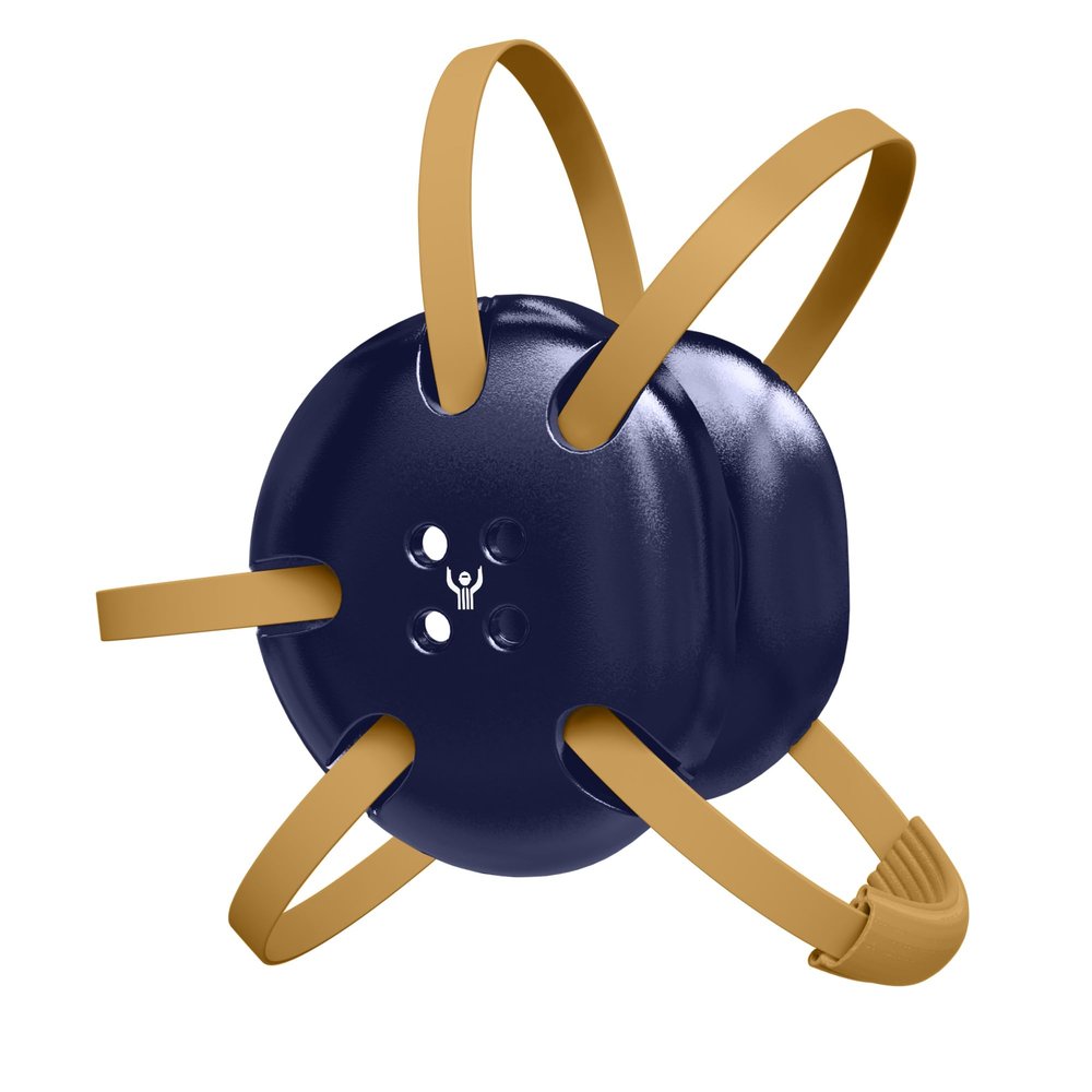 Great Call Athletics | Wrestling Classic Headgear Earguard Adult Grappling Head Gear Adjustable Ear Guards Vegas Gold Straps (Navy w/ Vegas Gold Straps)