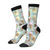 ZISHAK Ice Cream And Waffle Pattern Adult Sports Socks-Men'S Cotton Mid-Calf Socks:A Fusion Of Comfort,Style,And Functionality view 3