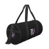 I Wear Purple For My Husband Pancreatic Cancer Awareness Travel Luggage Duffel Bag Sports Rolling Foldable Duffel Bag, Black view 3