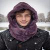BA UNIQUE FASHION Winter Infinity Scarf - Hat Scarf Combo with Faux Fur Hood, Fur Head Wrap and Snood view 2