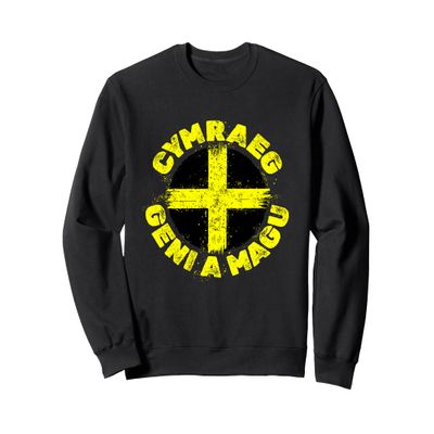 Cymraeg Born and Raised A Cool Welsh Flag for St Davids Day Sweatshirt