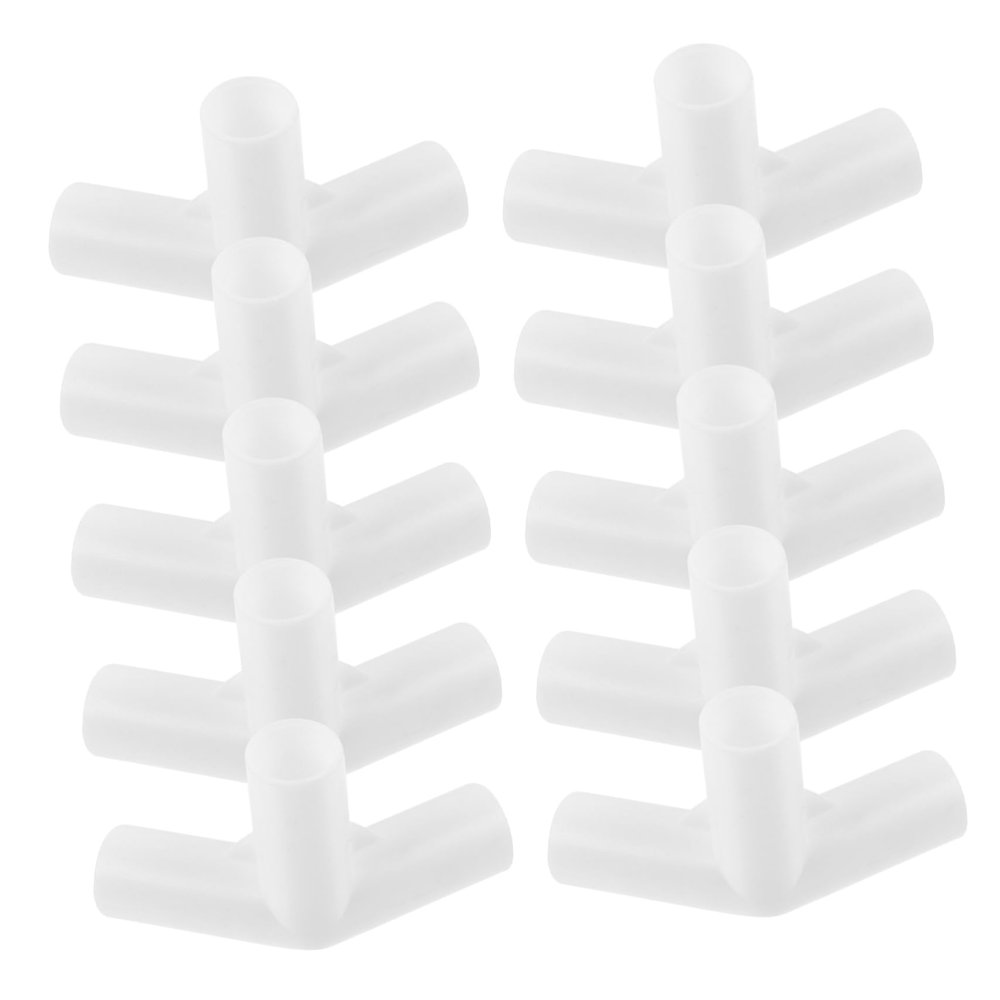 20pcs Tent Joint Frames Three-Way Connector Pole Connector Outdoor Pole Adapter Tent Pole Fitting Fittings Tent Supply Adapter Plastic Child Tent Supplies Pipeline White
