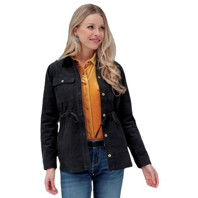 Cruel Denim Cinch Womens Black Corduroy Shirt Jacket Black XL