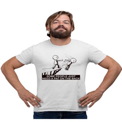 3X-Large White Mens Some People Just Need A Pat On The Back Funny Gift T-Shirt