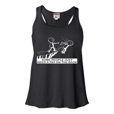 XX-Large Black Women Flowy Some People Just Need A Pat On The Back Funny Gift Sleeveless Tank Top T-Shirt