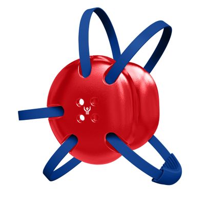 Great Call Athletics | Wrestling Classic Headgear Earguard Adult Grappling Head Gear Adjustable Ear Guards Royal Blue Straps (Varsity Red w/ Royal Blue Straps)