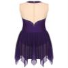 Xnihocha Womens Lyrical Dance Costume Glitter Rhinestone Sleeveless Mesh Tulle Leotard Dress Figure Skating Dance Dress F0737Purple X-Large view 4