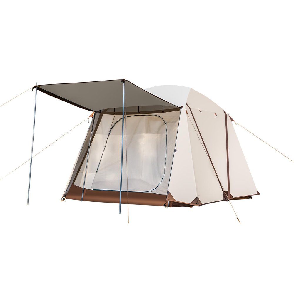 ARMOR CASTLE Camping Tents, 3-4 People Waterproof Cabin Tents, Double Layer Family Camping Tent with 2 Doors 360 Degree Panoramic Screen Window, Beach Tent with Carry Bag for Outdoor Hiking