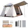 ARMOR CASTLE Camping Tents, 3-4 People Waterproof Cabin Tents, Double Layer Family Camping Tent with 2 Doors 360 Degree Panoramic Screen Window, Beach Tent with Carry Bag for Outdoor Hiking view 2