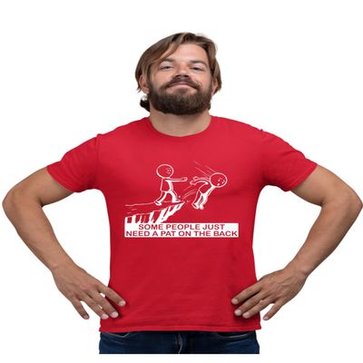 5X-Large Red Mens Some People Just Need A Pat On The Back Funny Gift T-Shirt