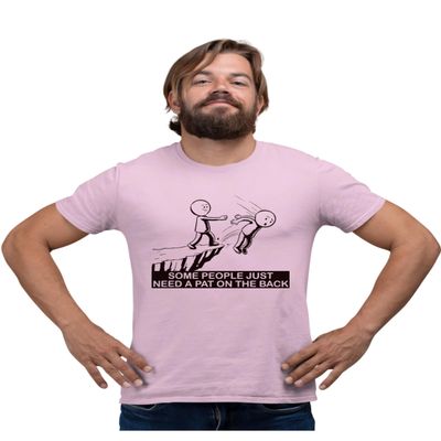 4X-Large Pink Mens Some People Just Need A Pat On The Back Funny Gift T-Shirt