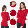 SSLR 2 PackWomen's Thermal Tops, Thermal Underwear for Women Long Sleeve Tee Shirts Basic Layering V Neck Fleece (XX-Large, Khaki and Red) view 2