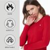 SSLR 2 PackWomen's Thermal Tops, Thermal Underwear for Women Long Sleeve Tee Shirts Basic Layering V Neck Fleece (XX-Large, Khaki and Red) view 3