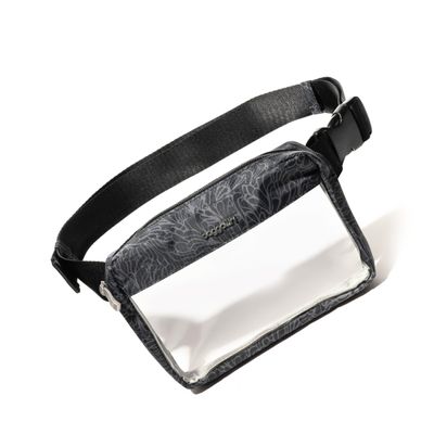 Baggallini Clear Stadium Belt Bag Fanny Pack, Midnight Blossom Print