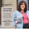 Baggallini Clear Stadium Belt Bag Fanny Pack, Midnight Blossom Print view 2