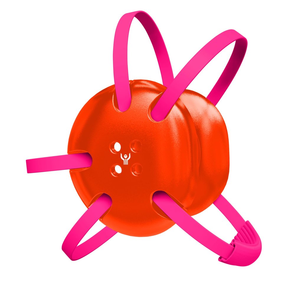 Great Call Athletics | Wrestling Classic Headgear | Earguard Adult Grappling Head Gear | Adjustable Ear Guards Pink Straps (Orange w/ Pink Straps)