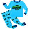 Little bety 4 Pieces Boys Truck Pajamas Toddler Boys Cotton Pjs Kids Sleepwear Sets Size 8 Black&Blue view 2