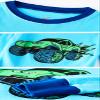 Little bety 4 Pieces Boys Truck Pajamas Toddler Boys Cotton Pjs Kids Sleepwear Sets Size 8 Black&Blue view 4