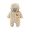 Newborn Baby Flannel Bear Bodysuit Baby Fleece Snowsuit Jumpsuit Warm Dance Hooded Outfits Double (d-Yellow, 0-3 Months) view 3