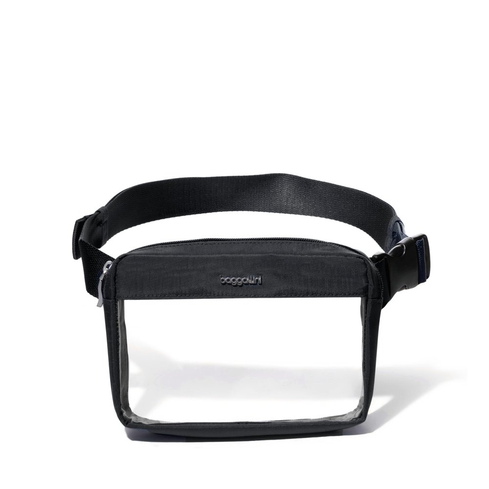 Baggallini Womens Clear Stadium Fanny Pack, Belt Bag, Black