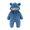 Newborn Baby Flannel Bear Bodysuit Baby Fleece Snowsuit Jumpsuit Warm Dance Hooded Outfits Double (c-Blue, 6-9 Months) view 1