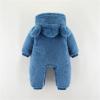 Newborn Baby Flannel Bear Bodysuit Baby Fleece Snowsuit Jumpsuit Warm Dance Hooded Outfits Double (c-Blue, 6-9 Months) view 2