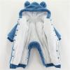 Newborn Baby Flannel Bear Bodysuit Baby Fleece Snowsuit Jumpsuit Warm Dance Hooded Outfits Double (c-Blue, 6-9 Months) view 3