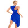 vastwit Women's Latin Ballroom Jazz and Tap Dance Dresses Asymmetrical Lyrical Dance Costume for Performance Royal Blue B Small view 2