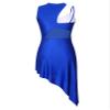 vastwit Women's Latin Ballroom Jazz and Tap Dance Dresses Asymmetrical Lyrical Dance Costume for Performance Royal Blue B Small view 4
