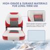 Deckpro Deluxe Low Back Boat Seat, Fold-Down Fishing Boat Seat Gray/Charcoal/Red (2 Seats) view 2