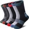 LINEMIN Kids Merino Wool Hiking Socks Toddlers Boys Girls Winter Warm Thick Thermal Boot Cushion Crew Socks 6 Pairs (4-7 Years, Mix Wool Hiking Socks) view 1
