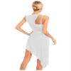 iiniim Women's Irregular Latin Tango Salsa Ballroom Lyrical Dance Costumes Jazz and Tap Dance Dresses White B Large view 2