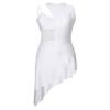 iiniim Women's Irregular Latin Tango Salsa Ballroom Lyrical Dance Costumes Jazz and Tap Dance Dresses White B Large view 3