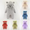 Newborn Baby Flannel Bear Bodysuit Baby Fleece Snowsuit Jumpsuit Warm Dance Hooded Outfits Double (c-Beige, 9-12 Months) view 3