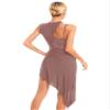 iiniim Women's Irregular Latin Tango Salsa Ballroom Lyrical Dance Costumes Jazz and Tap Dance Dresses Brown B Large view 2